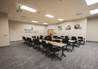 Physical Therapy classroom with tables and chairs at the Fort Wayne Campus