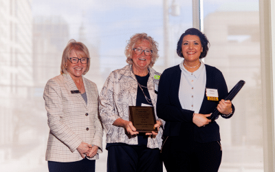three women with award winner