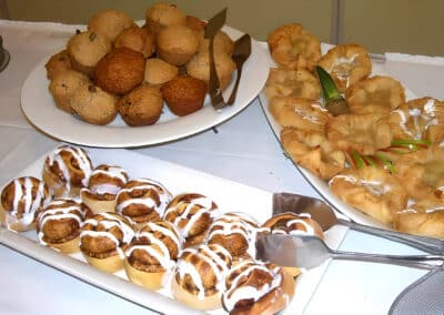 Breakfast Tray with muffins and danishes