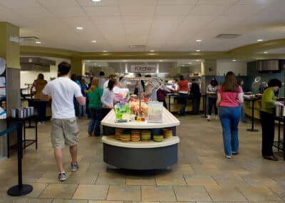 People in line at the cafeteria