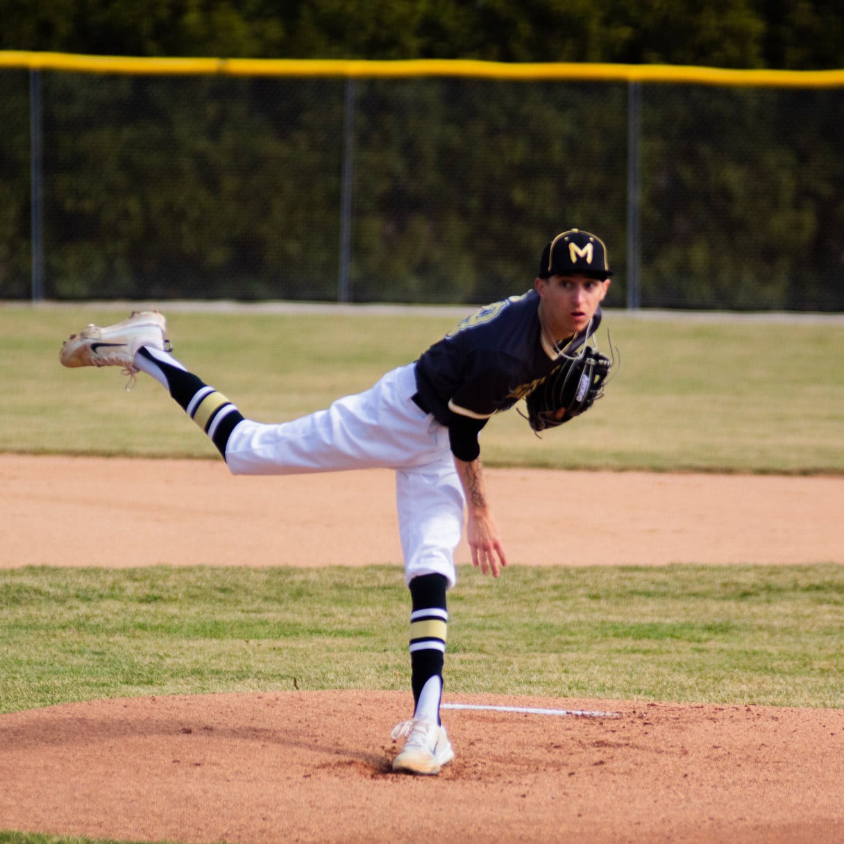 Pitching An image of the pitcher from head on